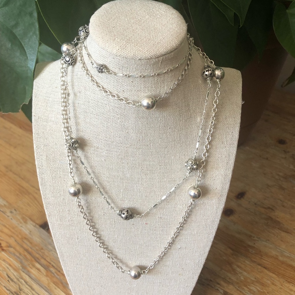OOAK Artisan Handmade Set of Two Sterling Silver Layering Necklaces